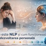 Ilustrație despre NLP care arată diferența dintre reacțiile automate și răspunsul conștient în dezvoltarea personală